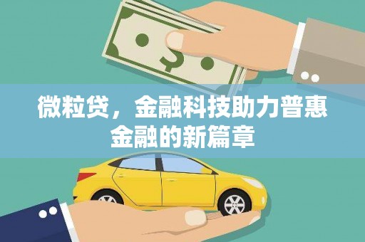 纳溪微粒贷，金融科技助力普惠金融的新篇章