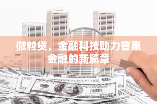 纳溪微粒贷，金融科技助力普惠金融的新篇章
