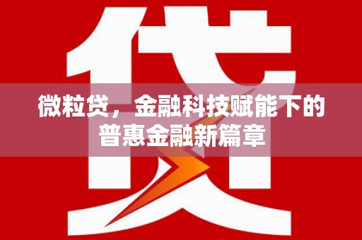 纳溪微粒贷，金融科技赋能下的普惠金融新篇章