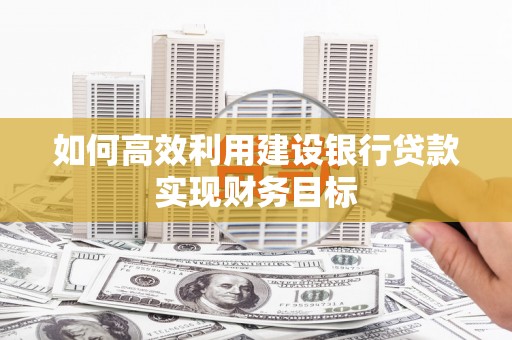 纳溪如何高效利用建设银行贷款实现财务目标