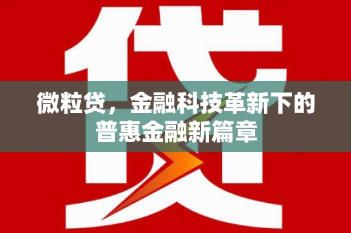 纳溪微粒贷，金融科技革新下的普惠金融新篇章