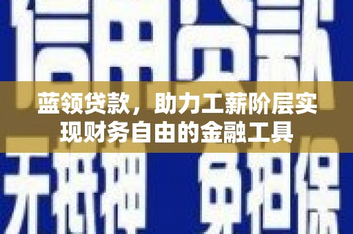 纳溪蓝领贷款，助力工薪阶层实现财务自由的金融工具