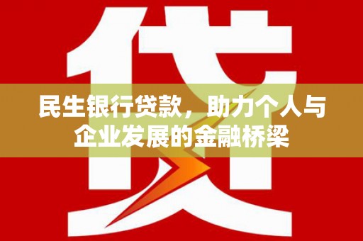 纳溪民生银行贷款，助力个人与企业发展的金融桥梁