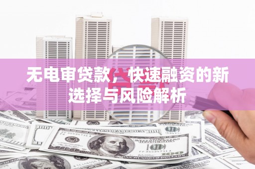 纳溪无电审贷款，快速融资的新选择与风险解析
