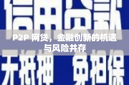 纳溪P2P 网贷，金融创新的机遇与风险并存