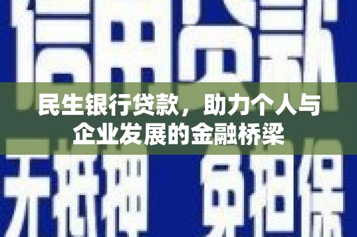 纳溪民生银行贷款，助力个人与企业发展的金融桥梁