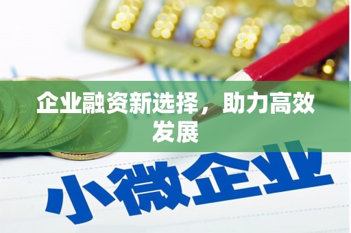 纳溪企业融资新选择，助力高效发展