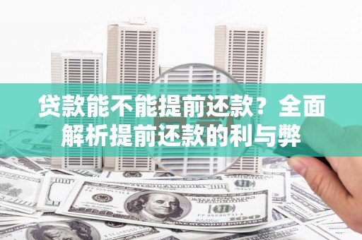 纳溪贷款能不能提前还款？全面解析提前还款的利与弊